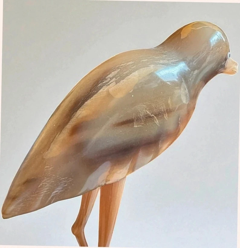 🦅 Antiga Escultura de Pássaro em Chifre Genuíno - Arte Popular Vintage – photo 5